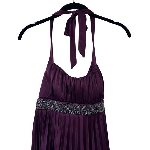 NEW! SPEECHLESS Juniors Dark Purple Sequin Formal Halter Dress Juniors Small NWT - Picture 1 of 8